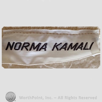 Clothing label : Norma Kamali.