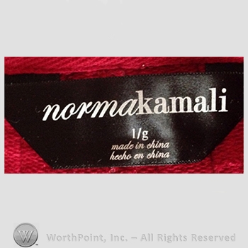 Clothing label : Norma Kamali.