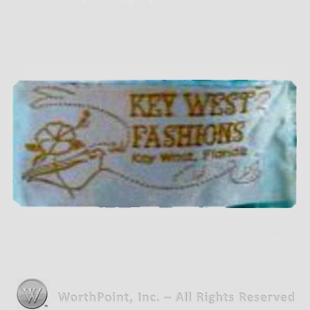 Clothing label : Key West Hand Print Fabrics.