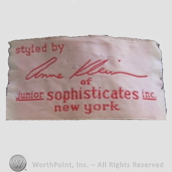 Clothing label : Anne Klein.