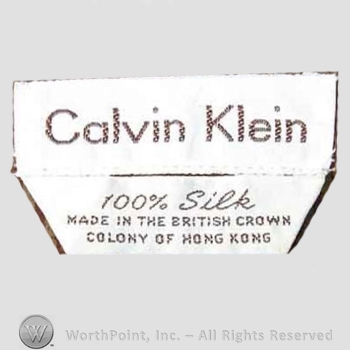 Clothing label : Calvin Klein.