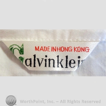 Clothing label : Calvin Klein.
