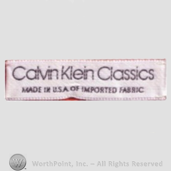 Clothing label : Calvin Klein.