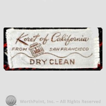 Clothing label : Koret of California.