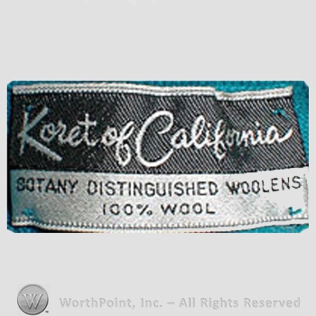 Clothing label : Koret of California.