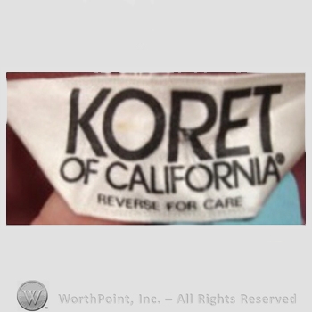 Clothing label : Koret of California.