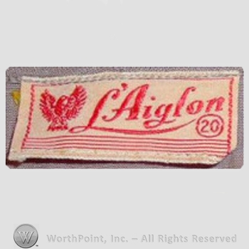 Clothing label : L'Aiglon.