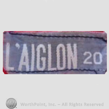 Clothing label : L'Aiglon.