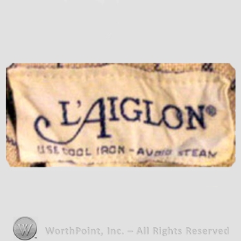 Clothing label : L'Aiglon.