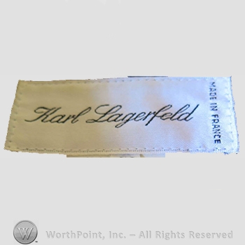 Clothing label : Karl Lagerfeld.