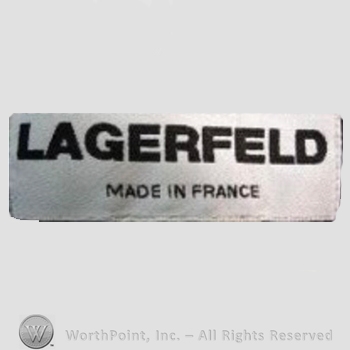 Clothing label : Karl Lagerfeld.