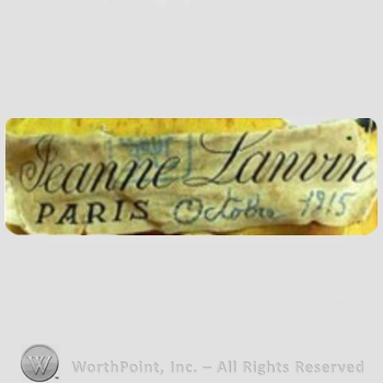 Clothing label : Jeanne Lanvin.