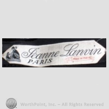 Clothing label : Jeanne Lanvin.