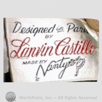 Clothing label : Jeanne Lanvin.