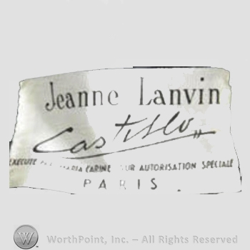 Clothing label : Jeanne Lanvin.