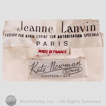 Clothing label : Jeanne Lanvin.