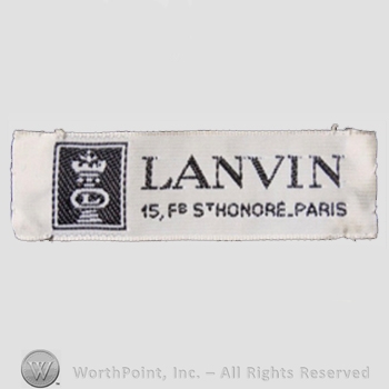 Clothing label : Jeanne Lanvin.