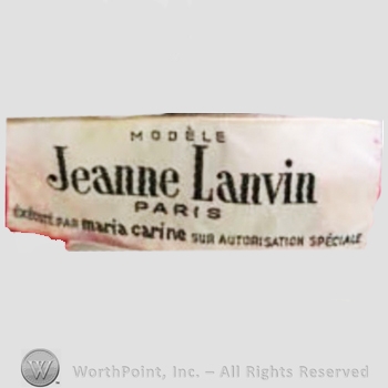 Clothing label : Jeanne Lanvin.