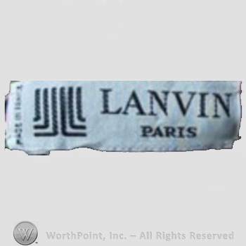 Clothing label : Jeanne Lanvin.