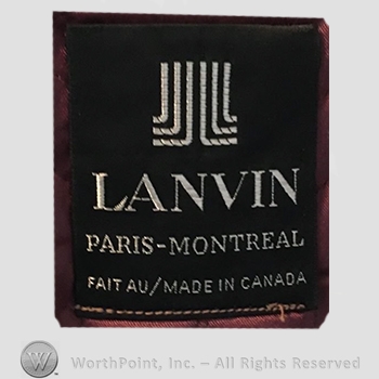 Clothing label : Jeanne Lanvin.