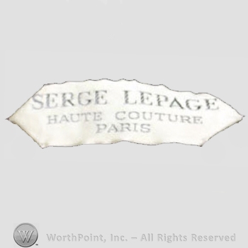 Clothing label : Serge Lepage.