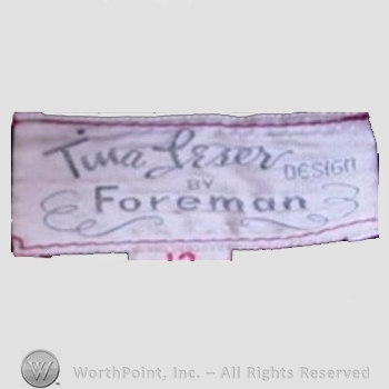 Clothing label : Tina Leser.