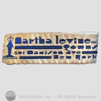Clothing label : Martha Levine.