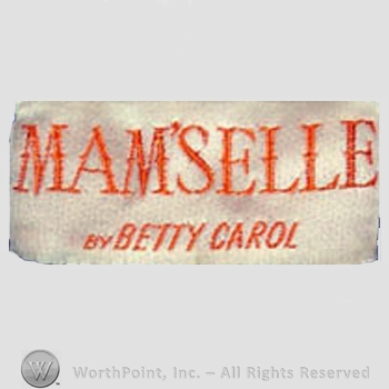Clothing label : Mam'selle.