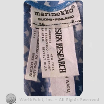 Clothing label : Marimekko.