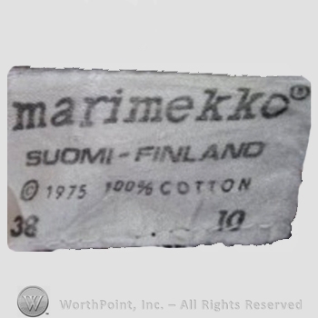 Clothing label : Marimekko.