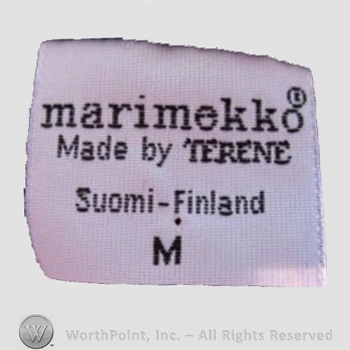 Clothing label : Marimekko.