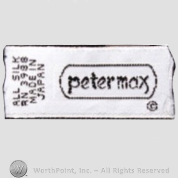 Clothing label : Peter Max.