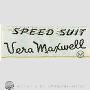 Clothing label : Vera Maxwell.