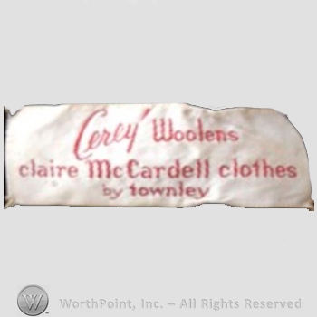 Clothing label : Claire McCardell.