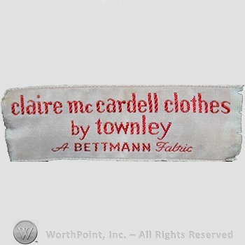 Clothing label : Claire McCardell.
