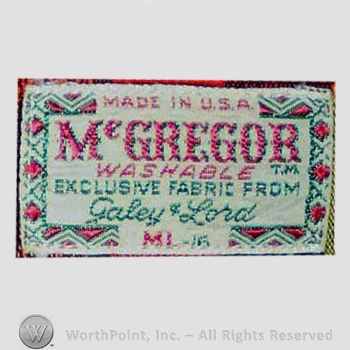 Clothing label : McGregor.