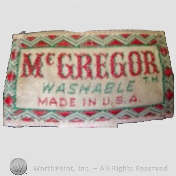 Clothing label : McGregor.