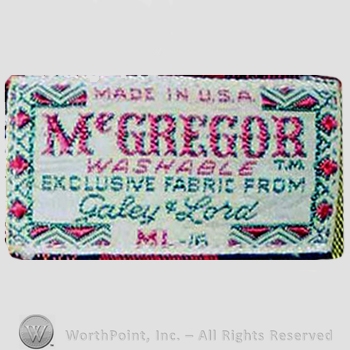 Clothing label : McGregor.