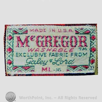 Clothing label : McGregor.