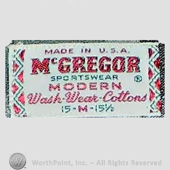 Clothing label : McGregor.