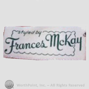 Clothing label : Frances McKay.
