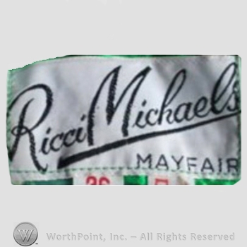 Clothing label : Ricci Michaels.