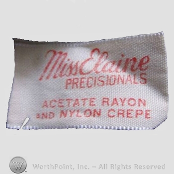 Clothing label : Miss Elaine.