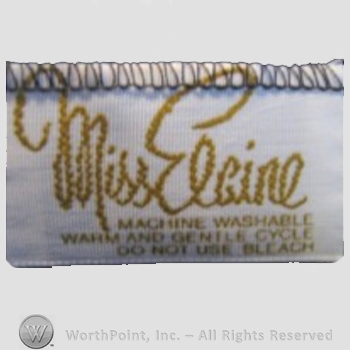 Clothing label : Miss Elaine.