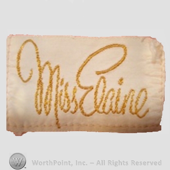 Clothing label : Miss Elaine.