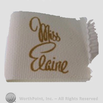 Clothing label : Miss Elaine.