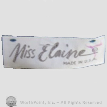 Clothing label : Miss Elaine.