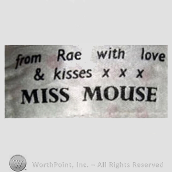Clothing label : Miss Mouse.