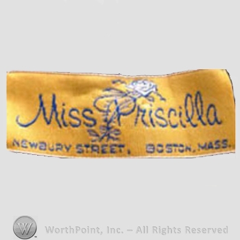 Clothing label : Miss Priscilla.