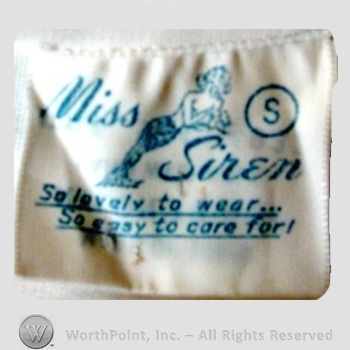 Clothing label : Miss Siren.